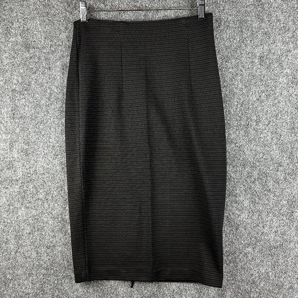 Massimo Fabbro Italy Skirt Womens 4 Pencil Black Stretch Knit Vent Back Zipper